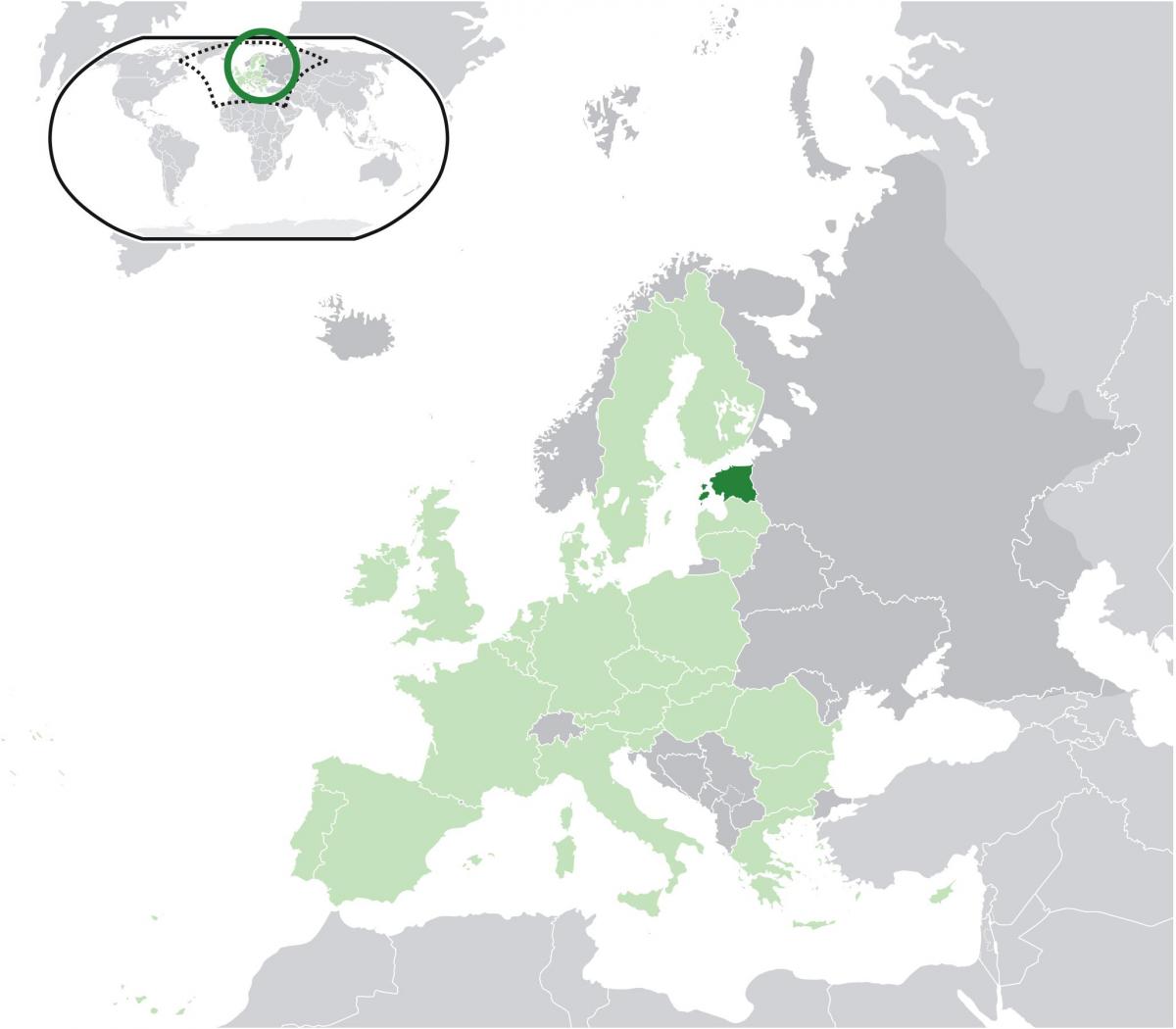 Avrupa Estonya harita 