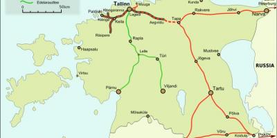 Estonya demiryolları haritası 