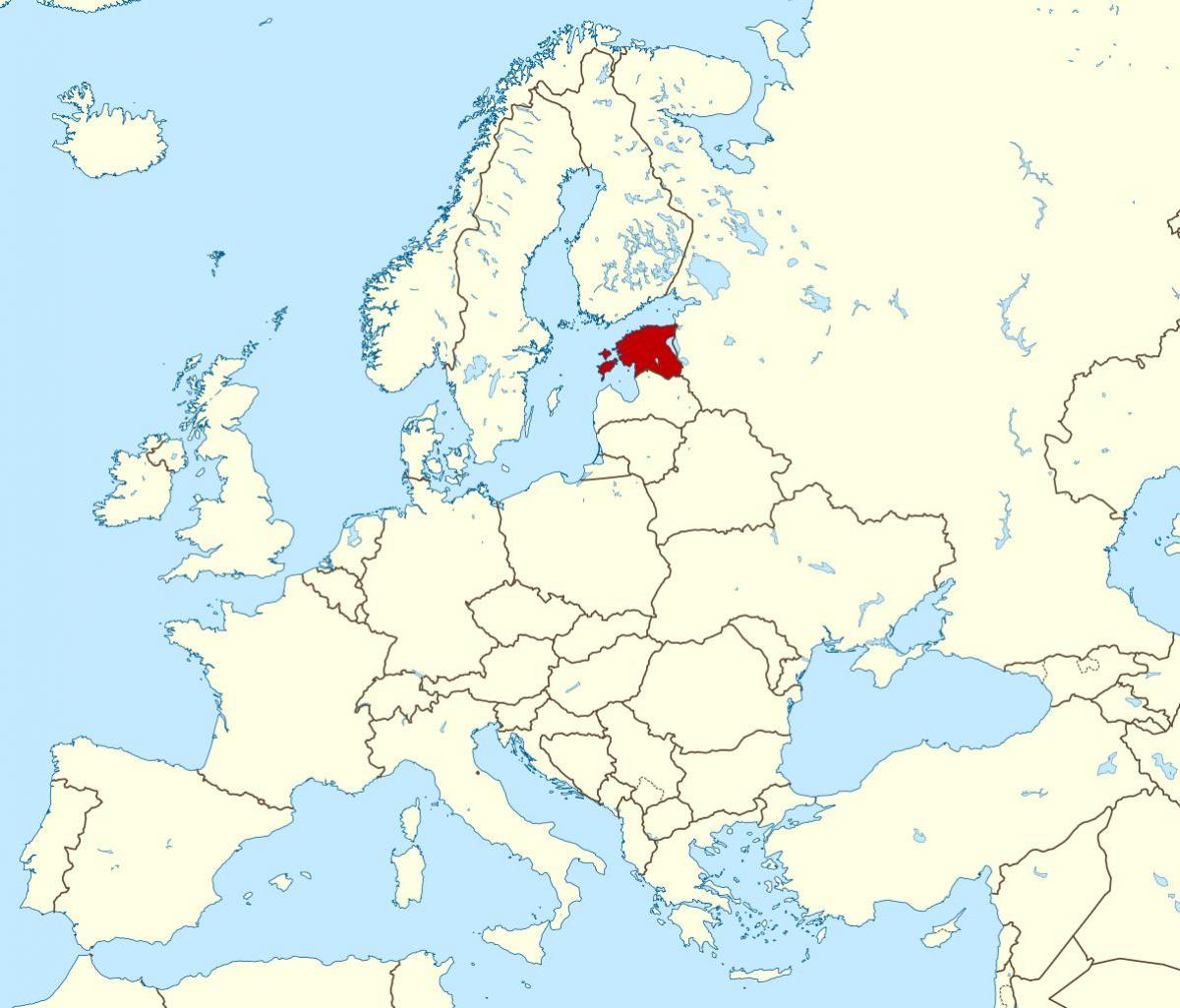 Dünya haritası üzerinde Estonya konumu 