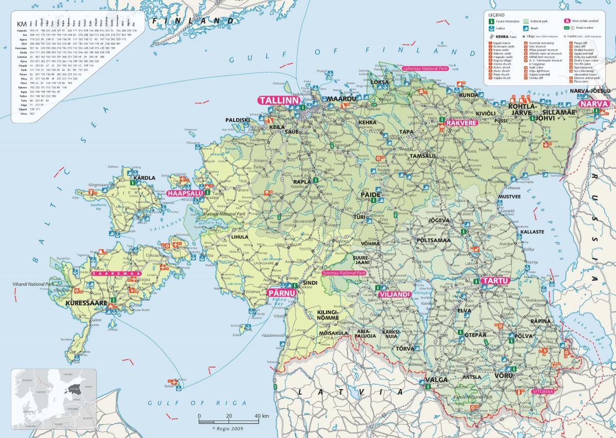 turistik harita Estonya